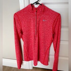 Nike Women’s Element Half Zip Running Red/Orange Heathered 685910-697 Size S